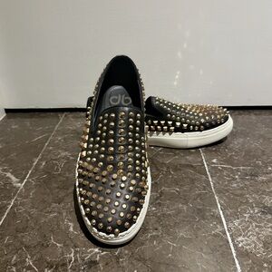 ⏰Last Chance Offer⏰ Black and Gold Studded Men's Loafers